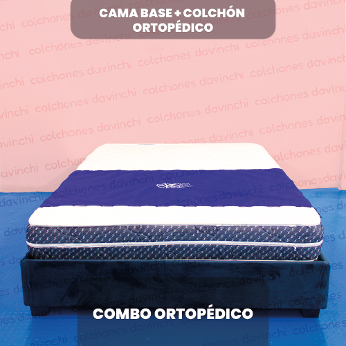 Cama Base con Colchón Ortopédico