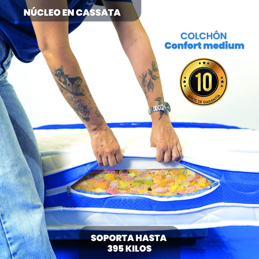 colchón confort medium cassata es un colchón excelente para tu durabilidad